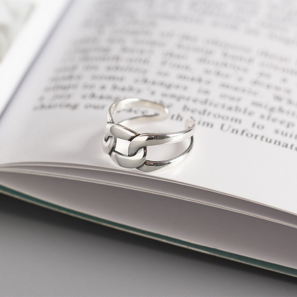 Sterling Silver Adjustable Chain Ring