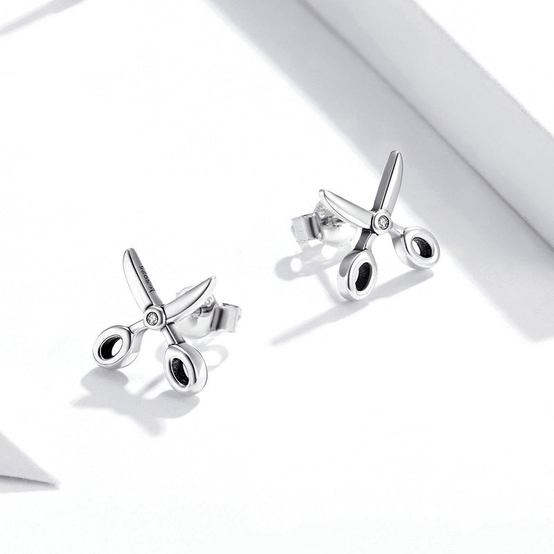 Sterling Silver Tiny Scissors Earrings