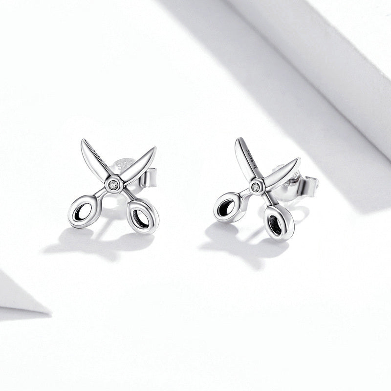 Sterling Silver Tiny Scissors Earrings