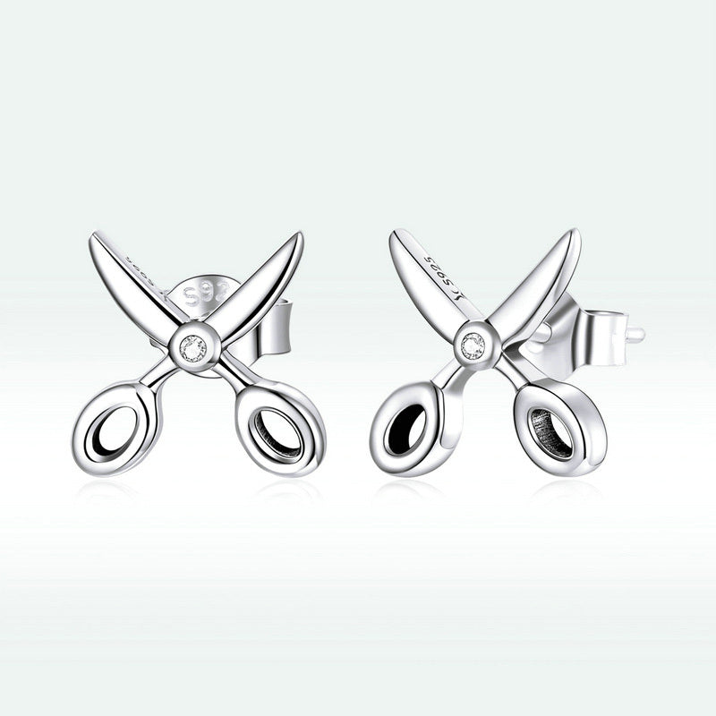 Sterling Silver Tiny Scissors Earrings