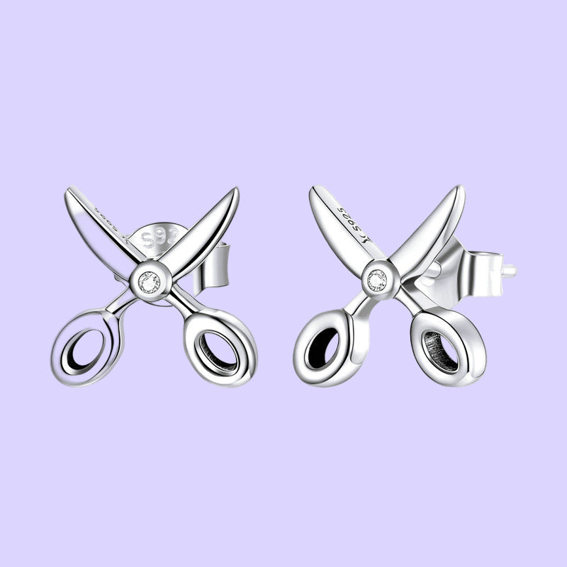 Sterling Silver Tiny Scissors Earrings