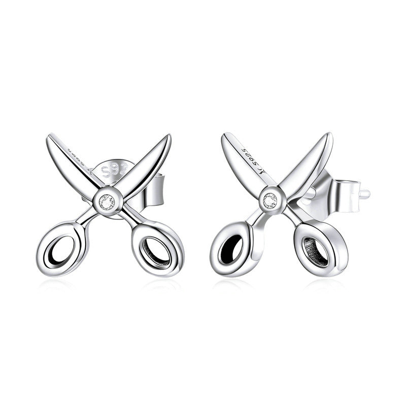 Sterling Silver Tiny Scissors Earrings