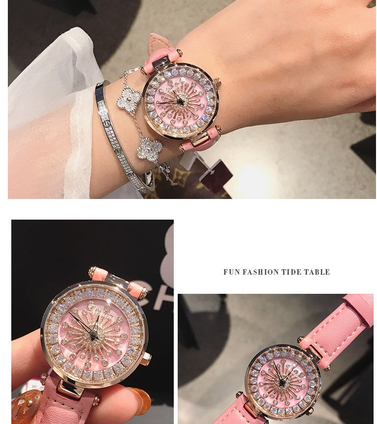 Vintage Dazzle Quartz Leather Watch