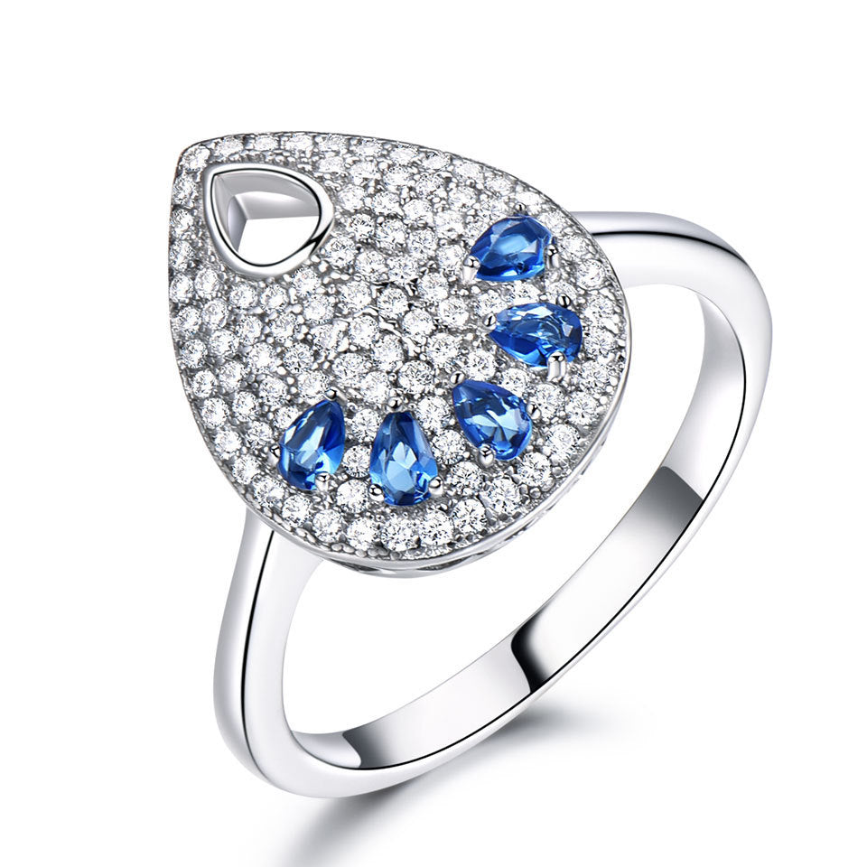 Sterling Silver Art Deco Tear Drop Ring