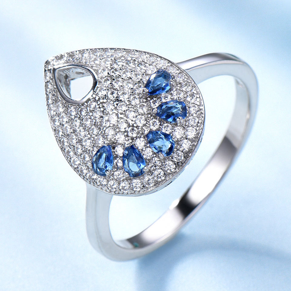 Sterling Silver Art Deco Tear Drop Ring
