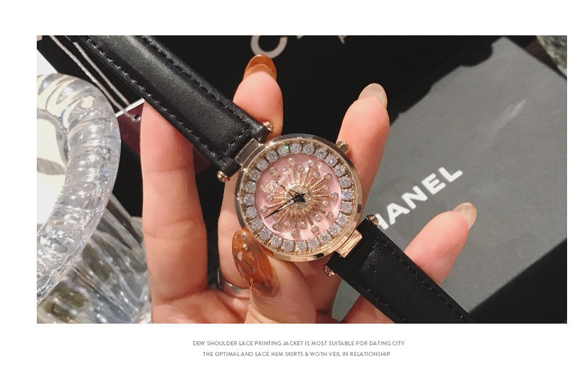 Vintage Dazzle Quartz Leather Watch