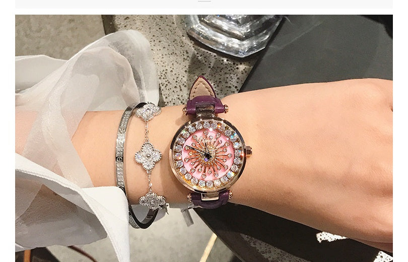 Vintage Dazzle Quartz Leather Watch