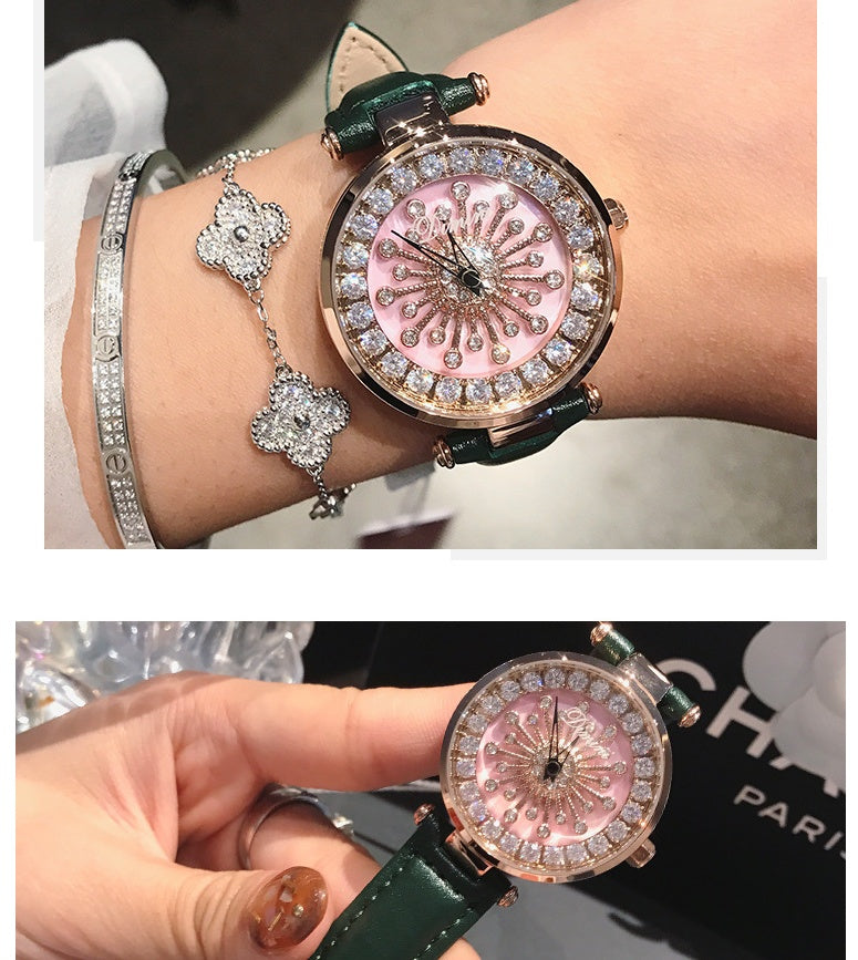 Vintage Dazzle Quartz Leather Watch