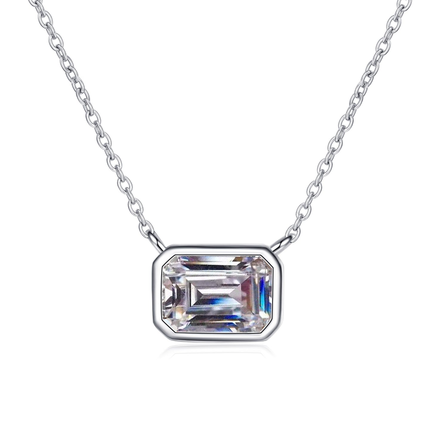 Sterling Silver Sugar Mosonite Necklace