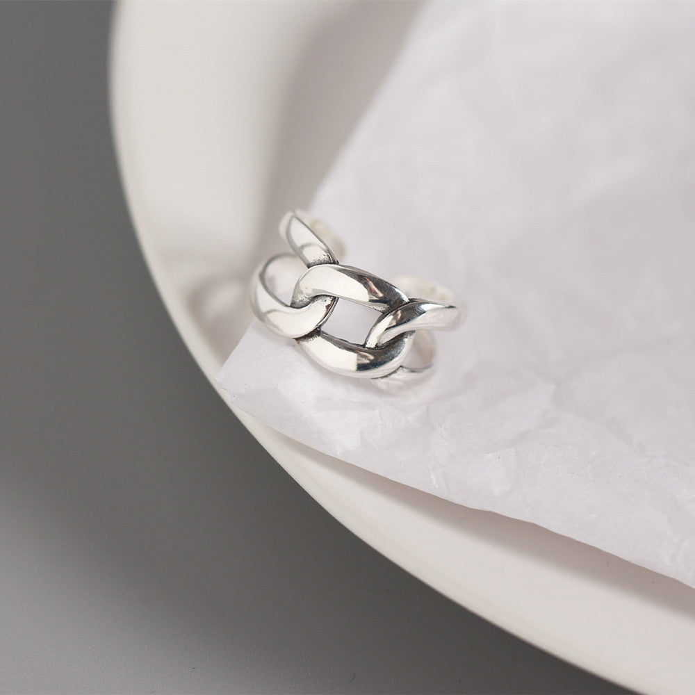 Sterling Silver Adjustable Chain Ring