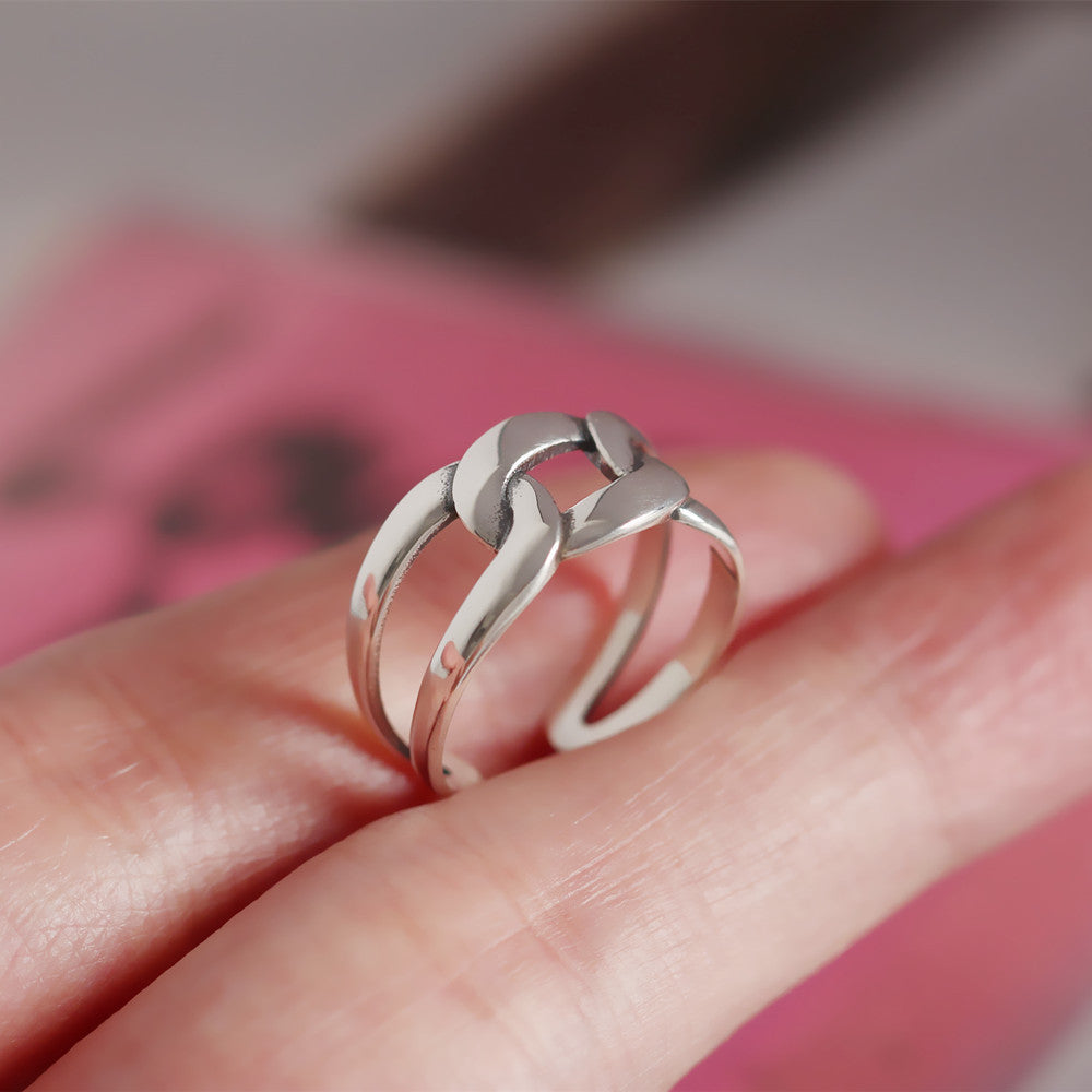 Sterling Silver Adjustable Chain Ring