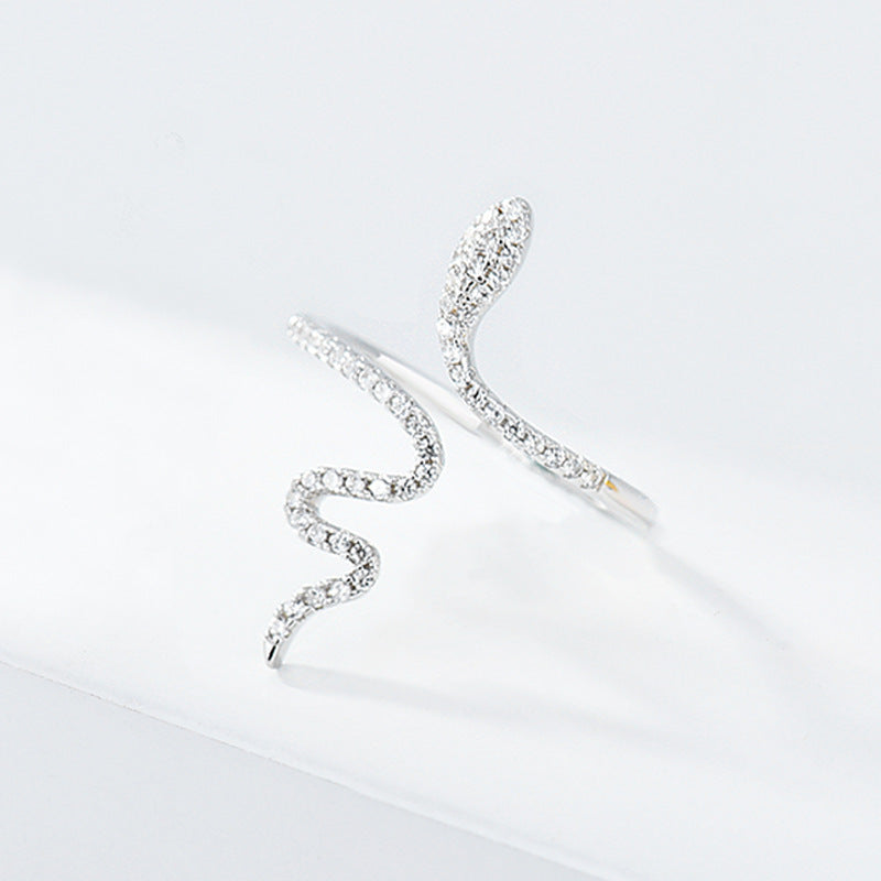 Sterling Silver Pave Slither Sparkle Ring
