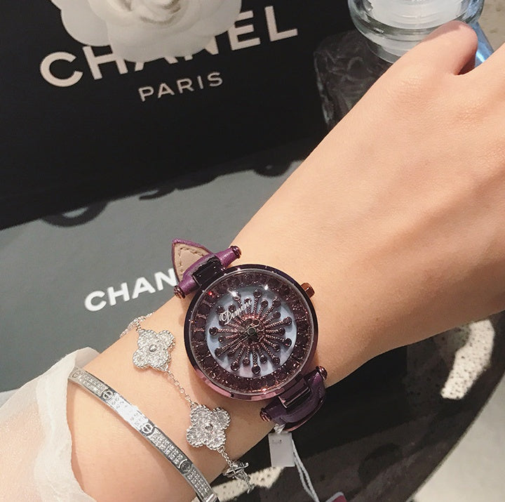 Vintage Dazzle Quartz Leather Watch