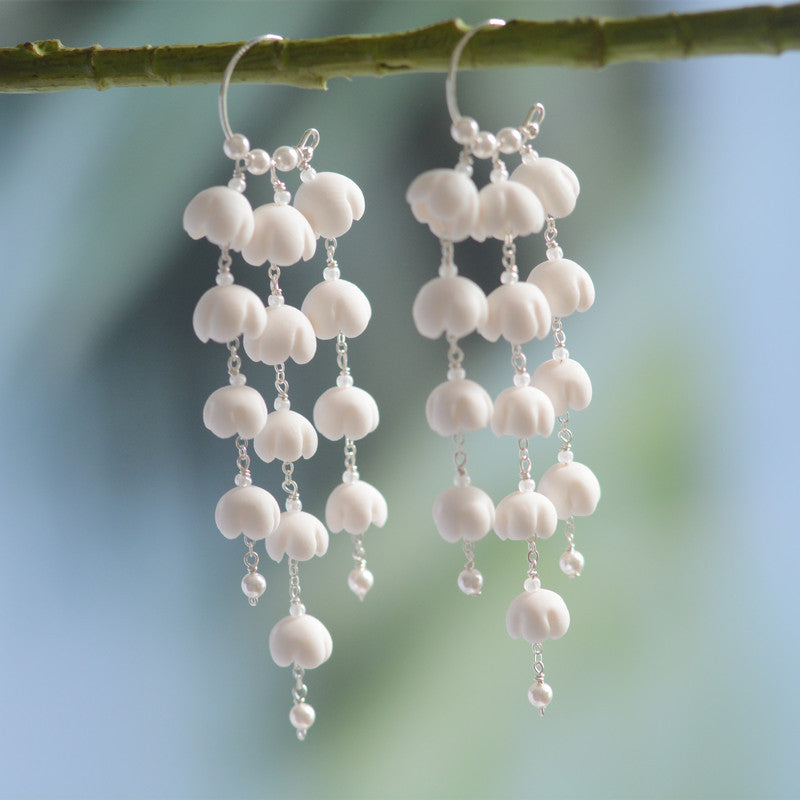 Sterling Silver Linglan Leaf Puff Earrings