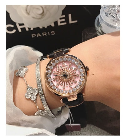 Vintage Dazzle Quartz Leather Watch