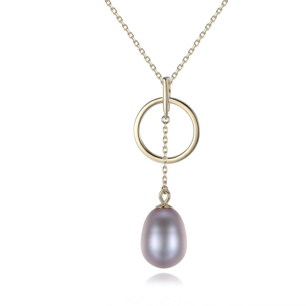 Sterling Silver Hoop & Pearl Necklace