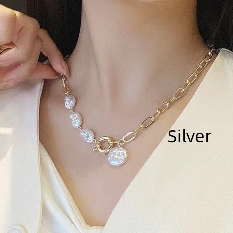 Asymmetrical Baroque Pearl Necklace