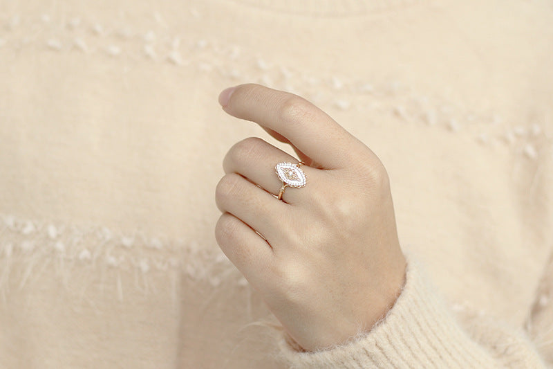 Sterling Silver Shell & Crown Ring