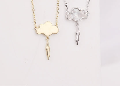 Sterling Silver Cloud & Lightning Necklace