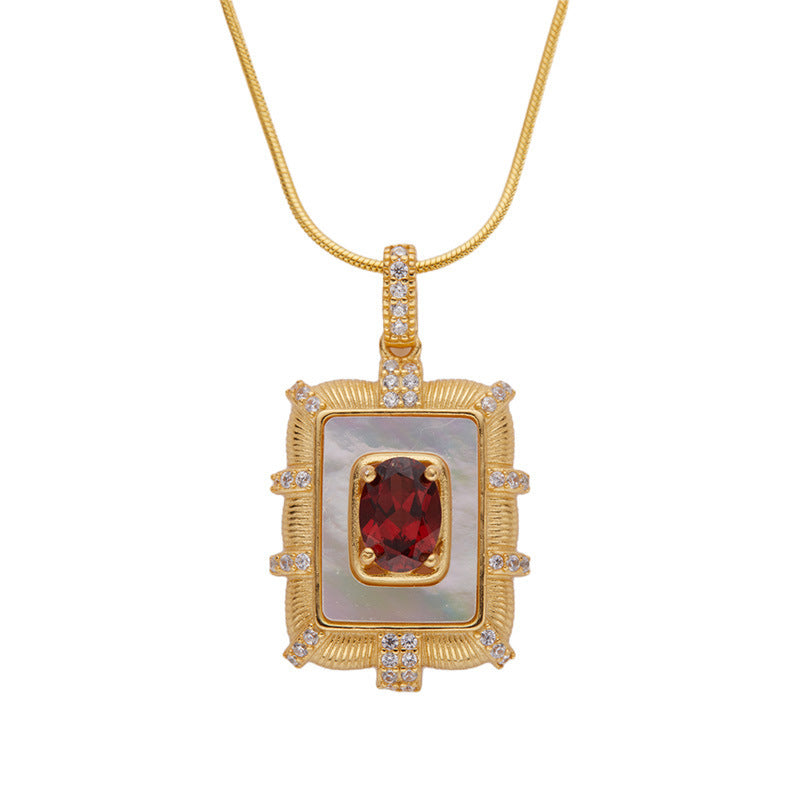 Sterling Silver Royal Garnet Necklace