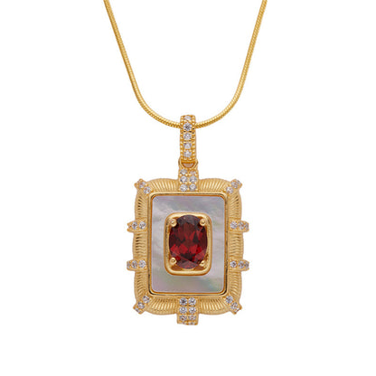 Sterling Silver Royal Garnet Necklace