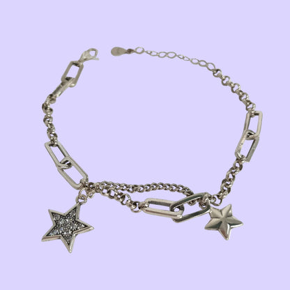 Sterling Silver Paperclip Star Bracelet
