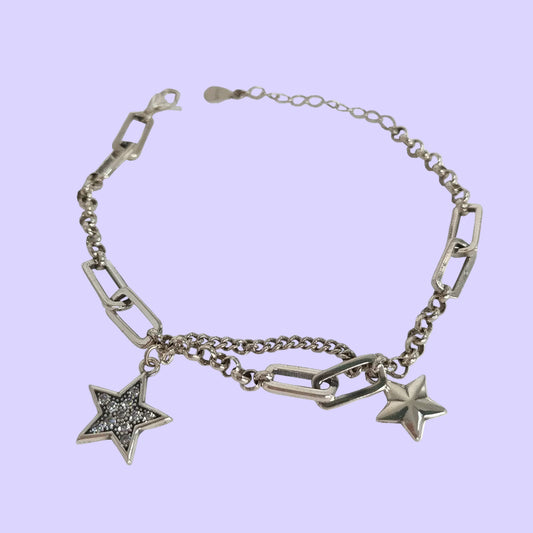 Sterling Silver Paperclip Star Bracelet