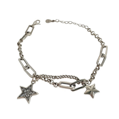 Sterling Silver Paperclip Star Bracelet