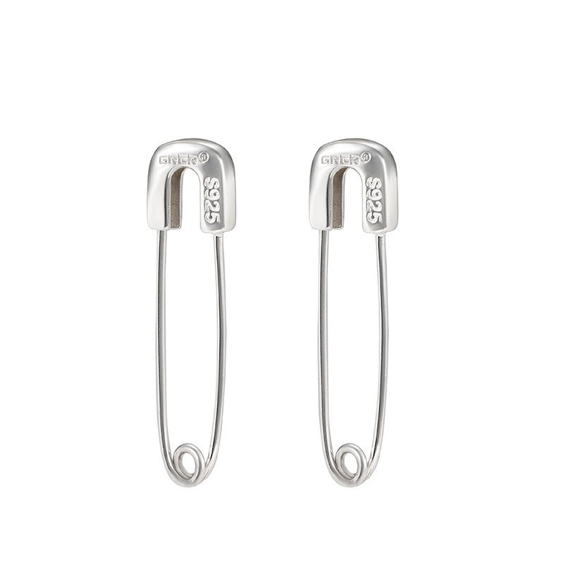 Sterling Silver Safety Pin Earrings
