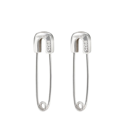 Sterling Silver Safety Pin Earrings