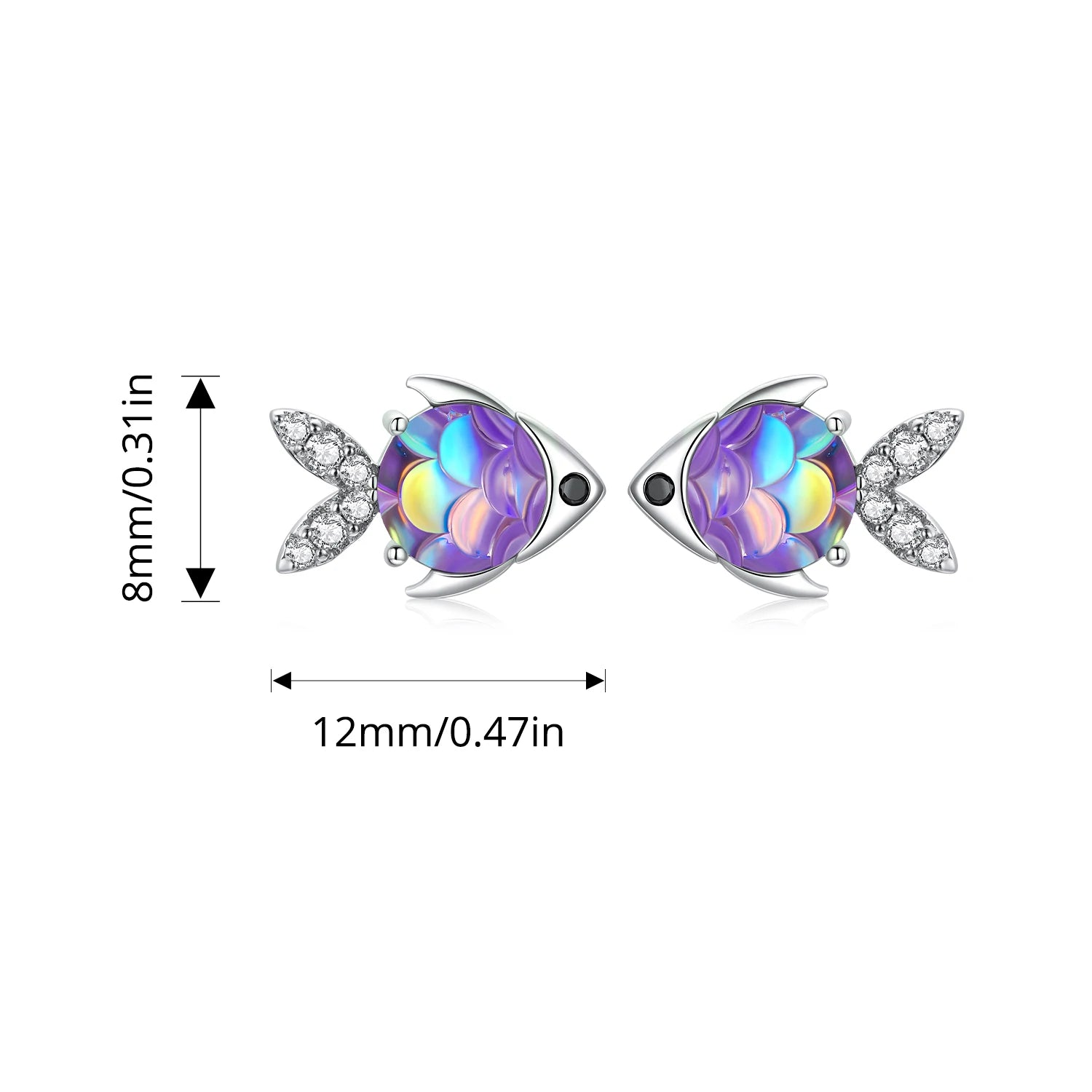 Sparkle Scale Little Fish Studs