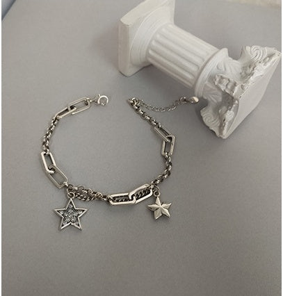 Sterling Silver Paperclip Star Bracelet