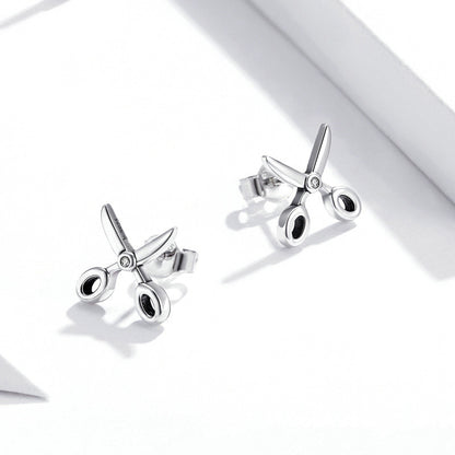 Sterling Silver Tiny Scissors Earrings