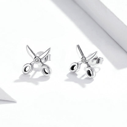 Sterling Silver Tiny Scissors Earrings