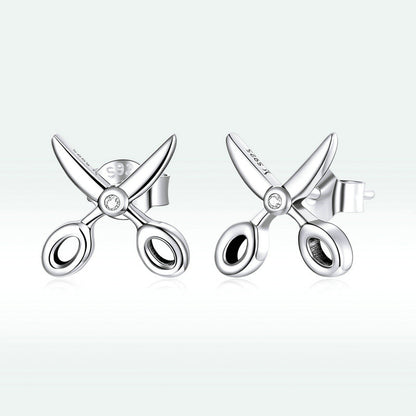 Sterling Silver Tiny Scissors Earrings