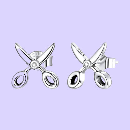 Sterling Silver Tiny Scissors Earrings