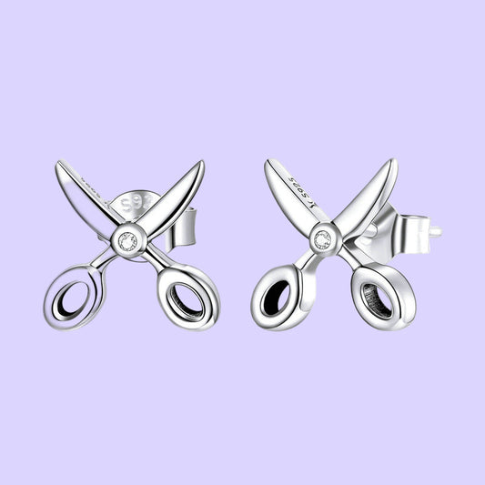 Sterling Silver Tiny Scissors Earrings