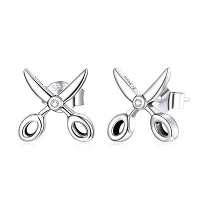 Sterling Silver Tiny Scissors Earrings