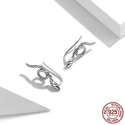 Sterling Silver Swirl Snake Stud Earrings