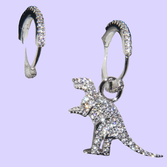 Sterling Silver T-Rex Earrings