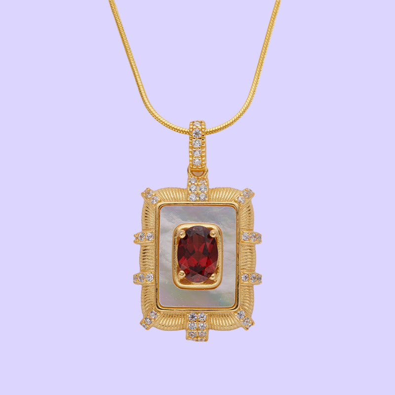Sterling Silver Royal Garnet Necklace