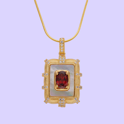 Sterling Silver Royal Garnet Necklace