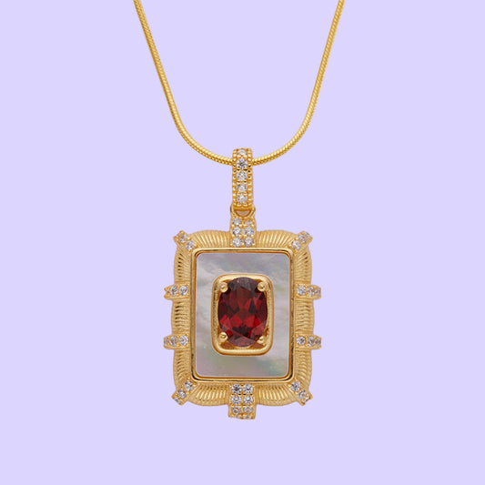 Sterling Silver Royal Garnet Necklace
