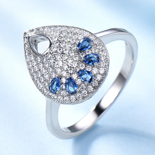 Sterling Silver Art Deco Tear Drop Ring