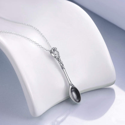 Spoon Necklace 925 Sterling Silver Spoon Pendant Necklace for Women Men Jewelry Gifts