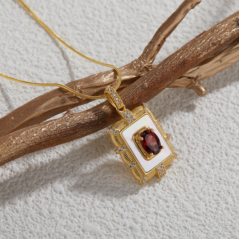 Sterling Silver Royal Garnet Necklace