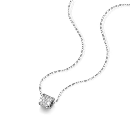 Sterling Silver Moissanite Bead Necklace