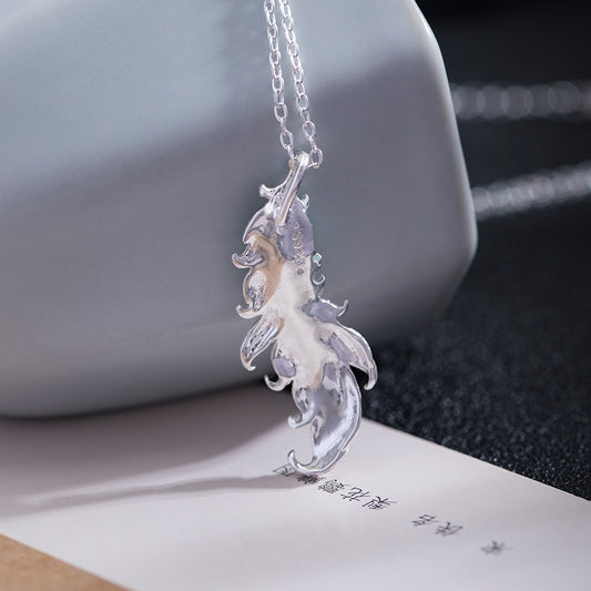 Sterling Silver Wispy Feather Necklace