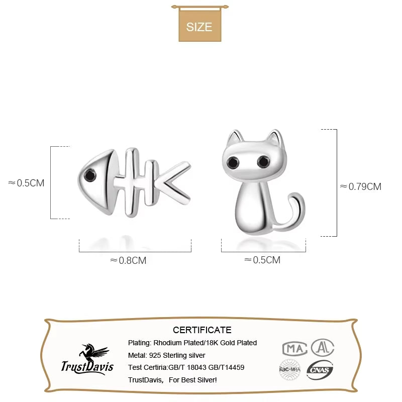 Cat and Fishbone Studs