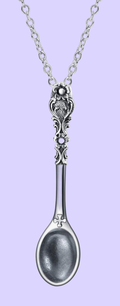 Spoon Necklace 925 Sterling Silver Spoon Pendant Necklace for Women Men Jewelry Gifts